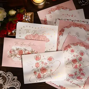 1 Комплект бумаги для писем, конверты с рукописным текстом, Изысканный Набор бумаги для писем с цветочным узором, Набор бумаги для писем в романтическом стиле, набор бумаги для писем для девочек