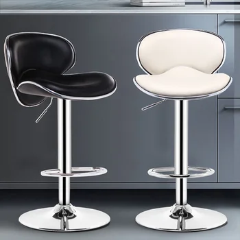 1 пара барных стульев с бабочкой и спинкой, современные барные стулья, Регулируемые по высоте, Вращающийся кухонный барный стул из искусственной кожи