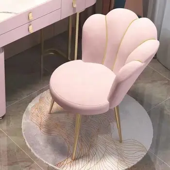 1 шт. Скандинавский туалетный стул, бархатное домашнее Современное кресло для гостиной со спинкой, Обеденные стулья, мебель для спальни, табурет для макияжа