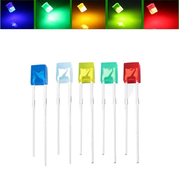 100шт светодиодных ламп 2x3x4 Многоцветных ярких осветительных ламп Электронные компоненты Световой индикатор Излучающий диод