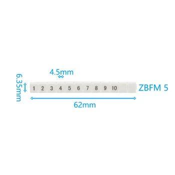 10Шт Маркерных полос Zack ZBFM5 Со Стандартной Нумерацией С Заготовкой Для Клеммных колодок на DIN-рейке STTB2.5 ST2.5-3L PTTB 2.5 PT2.5 3l