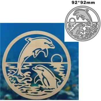 2021 Новый Металлический Трафарет с Круглым Рисунком Дельфин Рыба для Резки Металла для Скрапбукинга Бумажных Поделок и Изготовления Открыток С Тиснением и Декором Без Штампов