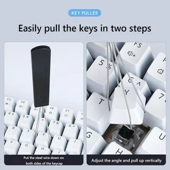 4шт Съемник колпачка для ключей, съемник переключателя, инструмент для удаления колпачка для ключей из нержавеющей стали с 2 шт. щеткой для чистки клавиатуры для механической клавиатуры
