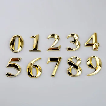 5 × 3 см Самоклеящиеся 3D Наклейки С Номерами от 0 до 9 Дом Номер Двери Табличка с Номером для Дома Квартира Шкаф Стол Почтовый Ящик Открытый