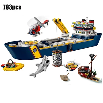 Advanc793 шт Новый набор моделей городского океанского разведывательного корабля, игрушки для сборки строительных блоков, детский подарок на день рождения мальчикам и девочкам