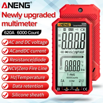 ANENG 4,7-дюймовый цифровой мультиметр переменного/постоянного тока, ультрапортативный мультиметр True-RMS с автоматическим определением диапазона, мультитестер с емкостью Ампер Вольт Ом