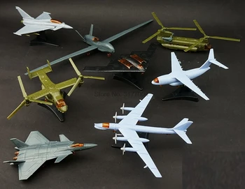 DHL 10 комплектов, 8 коробок/комплект 4D Третьего поколения, 8 моделей истребителя-невидимки J-20, бомбардировщика B-2, вертолета Ospreys, Пластиковая сборочная модель вертолета