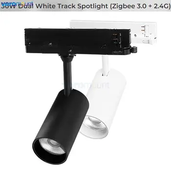 MiBoxer Zigbee 30 Вт Двойной Белый CCT С Регулируемой Цветовой Температурой Умный Светодиодный Трековый Прожектор 2.4 G RF Tuya APP WiFi Пульт Дистанционного Управления