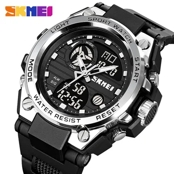 SKMEI Многофункциональные спортивные мужские часы с электронным механизмом, хроно-секундомер, цифровые часы, светящиеся водонепроницаемые модные наручные часы