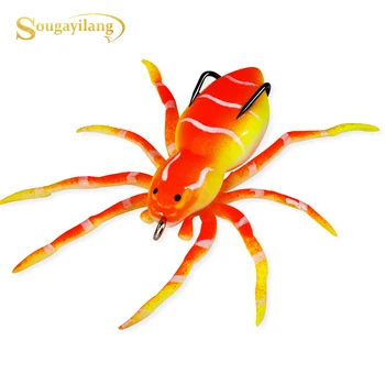 Sougayilang, приманка для ловли пауков, реалистичная Приманка-паук, Искусственная приманка для рыбалки, мягкая приманка, силиконовый фантом для пресной и соленой воды.