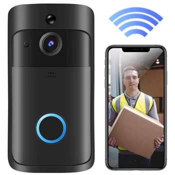V5 интеллектуальный WIFI визуальный дверной звонок беспроводной визуальный дверной звонок мобильный телефон удаленный мониторинг видео голосовой домофон