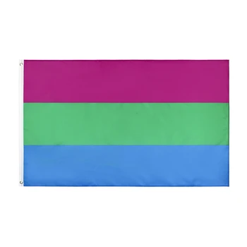 Xiangying Подвесной 90x150 см Флаг полисексуальной гордости ЛГБТК для украшения