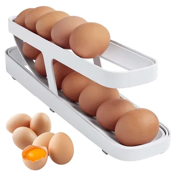 Автоматическая Прокрутка, Держатель для яиц, Коробка для хранения, Корзина для яиц, Контейнер, Органайзер, Холодильник, Дозатор яиц для кухни