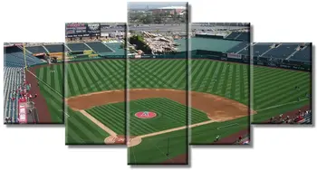 Бейсбольный стадион Лос-Анджелес с 5 панелями, Бейсбольное поле Skyline Giclee, 5 шт., картины, холст, настенный художественный плакат, декор комнаты