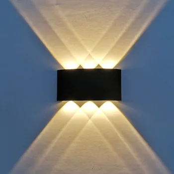 Вверх и Вниз светодиодный настенный светильник IP65 Водонепроницаемая лампа Современная Алюминиевая Дуговая лампа для омывания стен Освещение крыльца Теплый белый Настенный светильник для лестницы