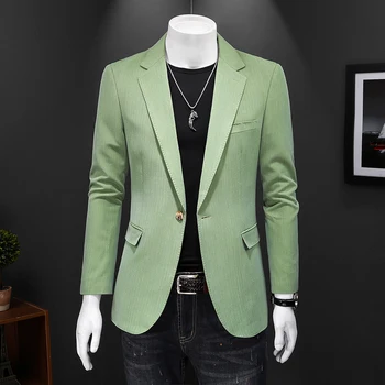 Весенний мужской деловой повседневный пиджак Apple Green small, приталенный молодежный костюм большого размера для профессионального использования, пальто S-5XL в натуральную величину