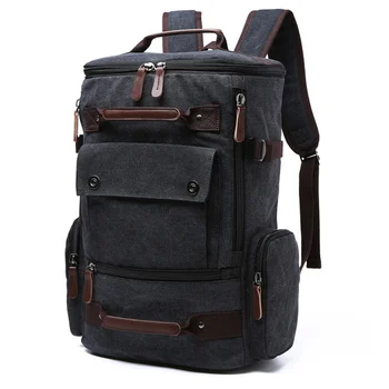 Винтажный мужской рюкзак, холщовая повседневная школьная сумка, мужские дорожные сумки для ноутбука большой емкости, высококачественные многофункциональные рюкзаки