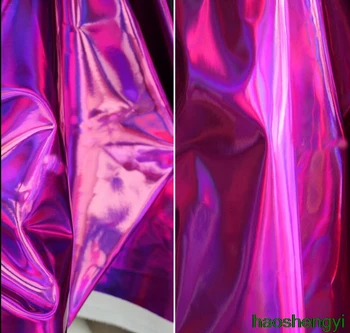 Высококачественное водонепроницаемое покрытие, розово-фиолетовый, цвет авроры, лазерная искусственная кожа, ткань для одежды