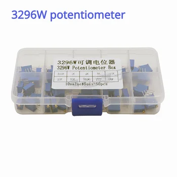 Высокоточный набор переменных резисторов с потенциометром мощностью 3296 Вт, 100R-1M, 10 значений * 5ШТ