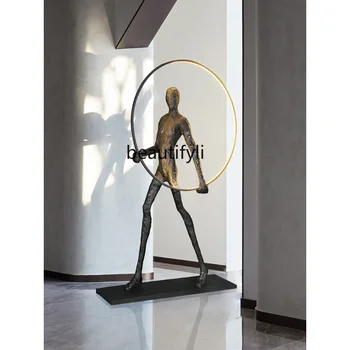 Гуманоидная Скульптура Торшер Лобби Отеля Офис Продаж Танец Богини Чжуншань Художественное Украшение Гостиной Торшер