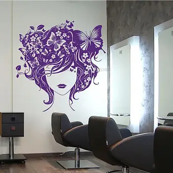 Декор для спальни DECALYANG в стиле ретро девушка с бабочкой виниловая наклейка на стену F12