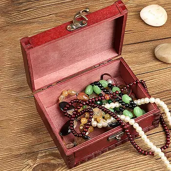 Деревянная коробка Модный винтажный лакированный Портативный деревянный браслет Маленькая подарочная коробка для спальни