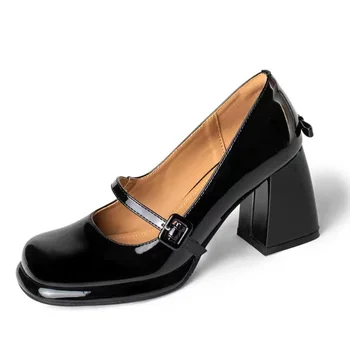 Женская обувь на высоком каблуке 2023, новая модная женская обувь Mary Janes на платформе, модные элегантные модельные туфли с пряжкой, Zapatos