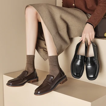 Женская обувь на плоской подошве 2023, новая весенняя мода, простая универсальная обувь на плоской подошве для пригородных поездок, обувь Lefu