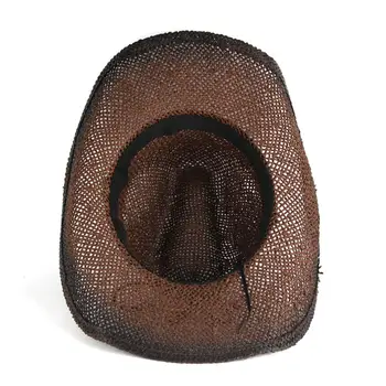 Западная соломенная ковбойская шляпа унисекс для вечеринки на открытом воздухе с защитой от солнца