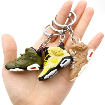 Изящная 3D мини-цепочка для ключей, имитирующая кроссовки, Забавное кольцо для ключей в баскетбольной обуви, аксессуар для скейтборда, сделанный своими руками, подарок для коллекционеров