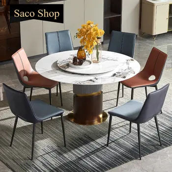 Индивидуальный Роскошный Круглый стол с грифельной доской, Современный минималистичный Многофункциональный Журнальный столик, Мраморная мебель для большой квартиры
