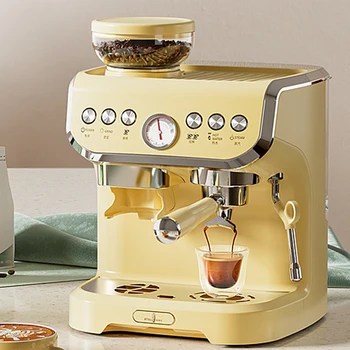 Итальянская полуавтоматическая кофемашина Маленькая бытовая машина для приготовления молочных пузырьков Коммерческая кофемашина для помола кофе