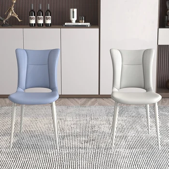Итальянский минималистичный семейный обеденный стул со спинкой, для длительного сидения, легкий, роскошный, удобный, художественный серый обеденный стол