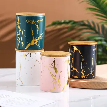 Керамическая герметичная банка Nordic мраморный чай сухофрукты кофе цветочный чай банка для хранения конфет кухонный ящик для хранения