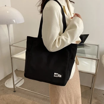 Корейская мода 2023, Новые женские сумки, простые нейлоновые сумки-тоут, Женская сумка через плечо с буквенным принтом, Женские ручные сумки Bolso Mujer