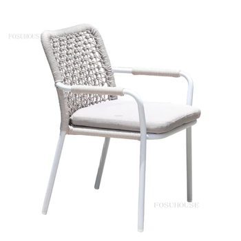 Креативные уличные стулья скандинавского дизайнера, минималистичные современные пляжные стулья из ротанга, кресло из ротанга для проживания в семье, уличная мебель