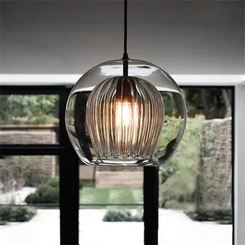 люстра-паук, современные потолочные подвесные светильники, прозрачный шнур лампы, большая подвесная лампа, стеклянный шар, светодиодная дизайнерская лампа