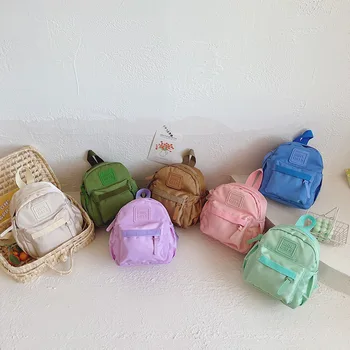 Милые детские школьные сумки, однотонный плюшевый детский рюкзак для детского сада, школьные сумки для мальчиков и девочек, маленький рюкзак, детская сумка с книгой
