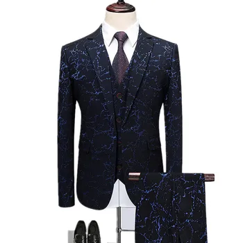 Мужское пальто, жилет, брюки, роскошный Бронзовый высококачественный банкетный комплект из 3 предметов, мужская мода, блейзер больших размеров, куртка, пальто, брюки