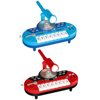 Музыкальные игрушки, обучающие ритму, 8 Клавишная клавиатура, пианино с микрофоном, проигрыватель, DJ-микшер для вечеринок, проигрыватель, игрушка для девочек-малышей