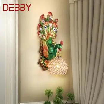 Настенный светильник DEBBY Modern Peacock LED Interior Creative Nordic Resin Sconce для дома Гостиной спальни коридора