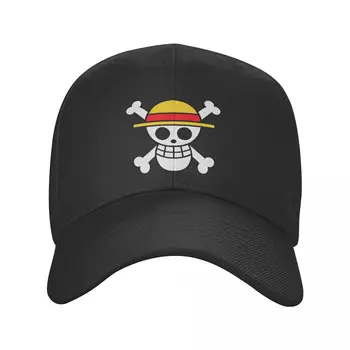 Новая бейсболка One Piece Team Luffy Мужская Женская Регулируемая Соломенная Шляпа Pirates Skull Dad Hat Спортивные летние шляпы Snapback