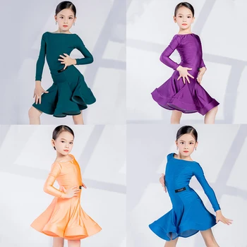 Новые платья для соревнований по вальсу и бальным танцам Для девочек, Национальное стандартное платье для латиноамериканских танцев, сценическое платье для выпускного вечера, детская тренировочная одежда XS6265