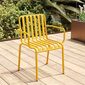 Обеденные стулья из кованого железа, мебель для столовой в скандинавском стиле, обеденный стул с креативной спинкой, Простое кресло для отдыха в саду на открытом воздухе для кафе