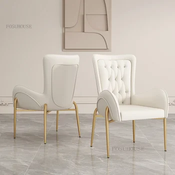 Обеденный стул из скандинавской кожи, гостиничный подлокотник, обеденные стулья Роскошного дизайна, кресло для приемной, Коммерческая мебель для ресторана