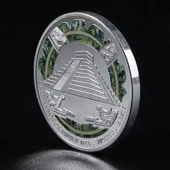 Памятная монета майя Пирамиды Монеты Американские монеты Мексика Серебро ацтеков иностранные монеты
