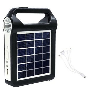 Портативная солнечная панель, система солнечного генератора, USB-порт с подсветкой лампы