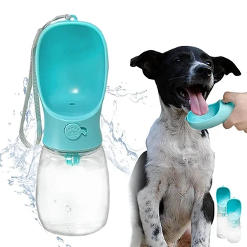 Портативный диспенсер для воды для собак, бутылка для воды для собак с поилкой для кошек, щенков, маленьких, средних, больших собак (12 унций / 350 мл)