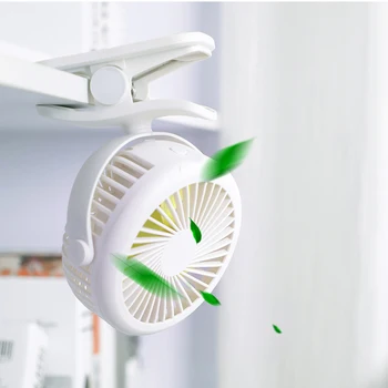 Портативный мини-вентилятор с зажимом для офиса дома детской коляски на открытом воздухе Настольный вентилятор USB Перезаряжаемый с 3 скоростями охлаждения Вентилятор регулируется на 360 градусов