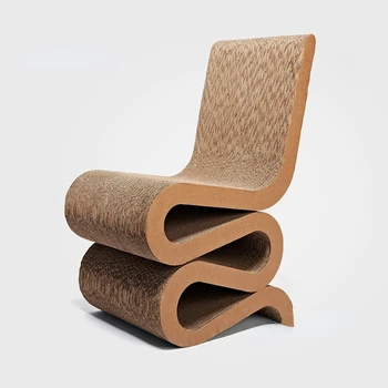 Простая спинка для гостиной, Обеденные стулья для отдыха, Кофейня, Балкон, S-образный стул, Креативная мебель, стул из гофрированной бумаги